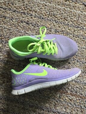 Nike Purple Sneakers with Neon Green Accents